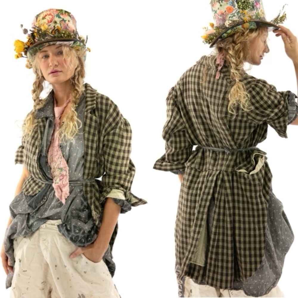 Magnolia Pearl Cotton Twill Hadyn Tuxedo Coat Quilted Lining One Size Lagenlook